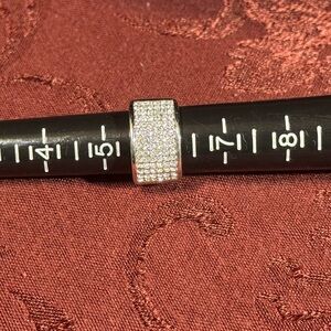 Touchstone Crystal Little Black Dress Series Silver Crystal Ring Size 6